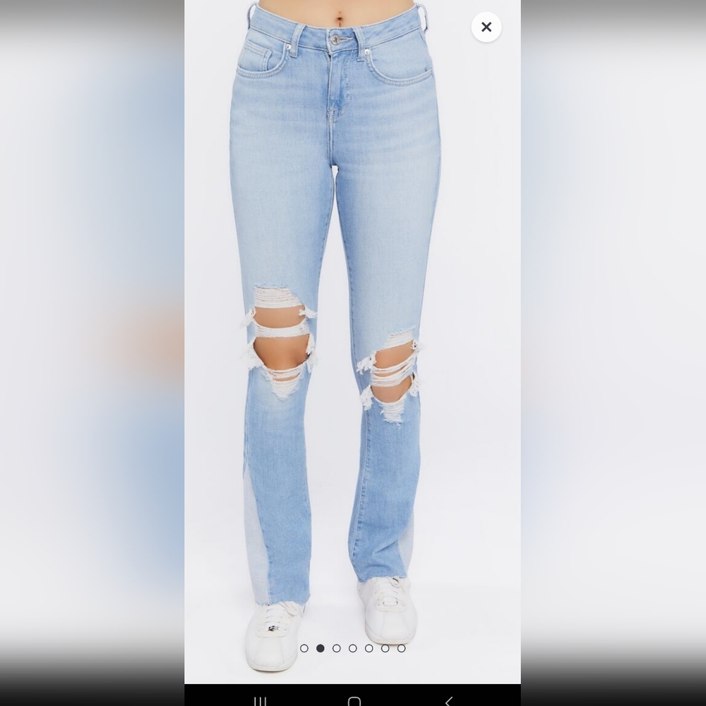 FOREVER 21 distressed bootcut jeans